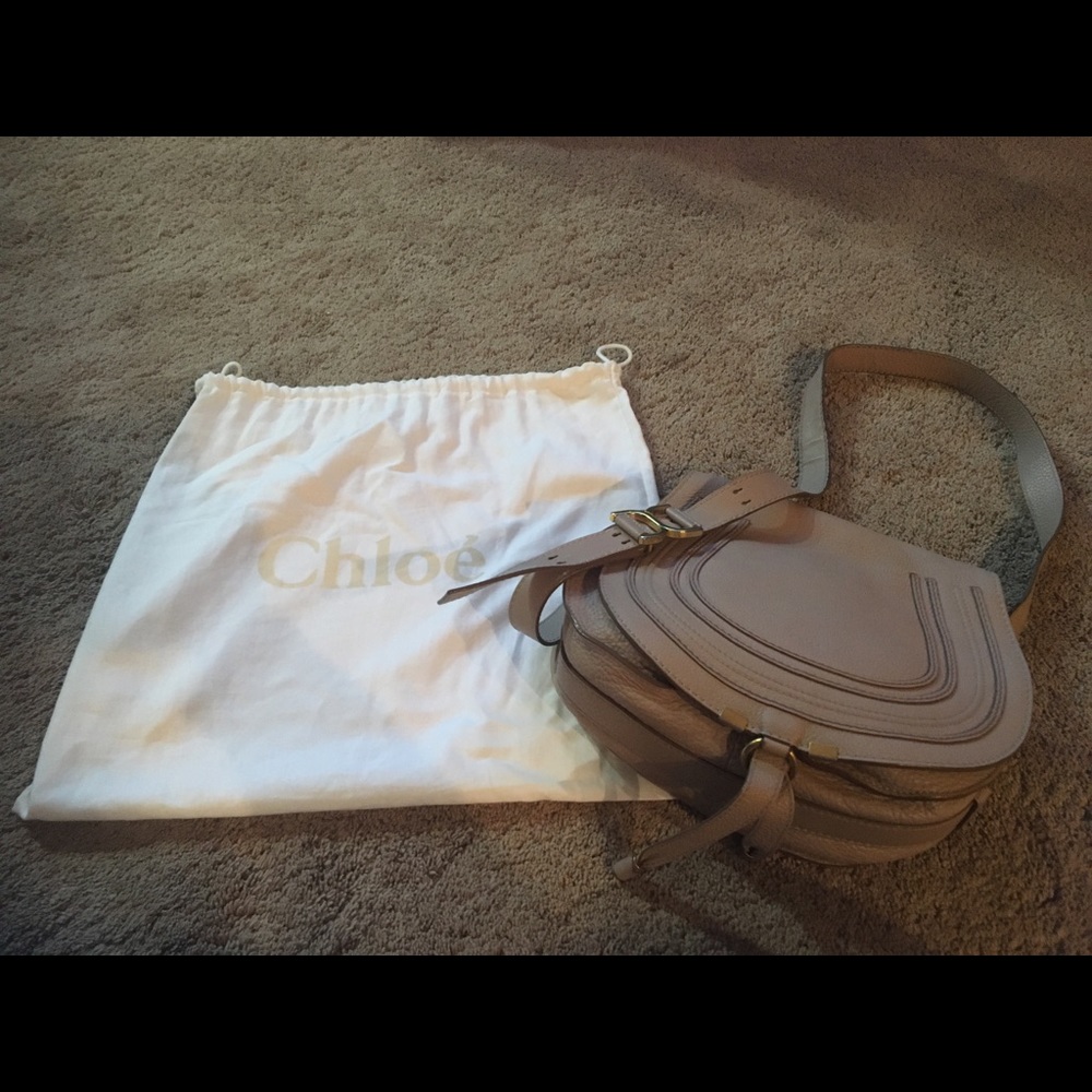 Chloe Marcie saddle bag- Robe Beige color